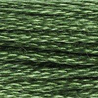 Close up of DMC stranded cotton shade 987 Basil Green