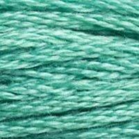 Close up of DMC stranded cotton shade 992 Deep Water Green