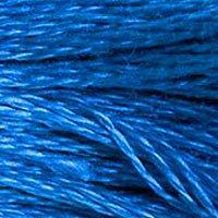 Close up of DMC stranded cotton shade 995 Caribbean Blue