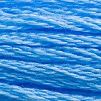 Close up of DMC stranded cotton shade 996 Electric Blue