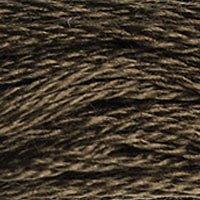 Close up of DMC stranded cotton shade 3031 Dark Mocha Brown