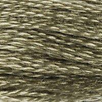 Close up of DMC stranded cotton shade 3032 Dark Antique Silver