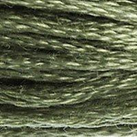 Close up of DMC stranded cotton shade 3052 Silver Green