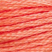 Close up of DMC stranded cotton shade 3340 Apricot