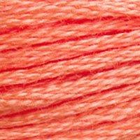 Close up of DMC stranded cotton shade 3340 Apricot