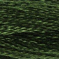 Close up of DMC stranded cotton shade 3345 Dark Hunter Green