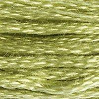 Close up of DMC stranded cotton shade 3348 Lettuce Heart Green
