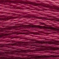 Close up of DMC stranded cotton shade 3350 Dusty Raspberry