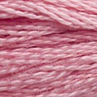 Close up of DMC stranded cotton shade 3354 Hydrangea Pink