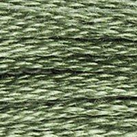 Close up of DMC stranded cotton shade 3363 Herb Green