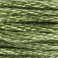 Close up of DMC stranded cotton shade 3364 Sage Green