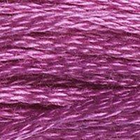 Close up of DMC stranded cotton shade 3607 Pink Plum