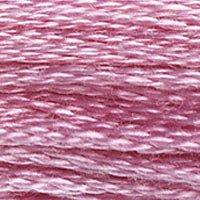 Close up of DMC stranded cotton shade 3608 Medium Pink Plum