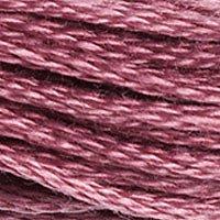 Close up of DMC stranded cotton shade 3687 Raspberry Mauve