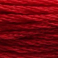 Close up of DMC stranded cotton shade 3705 Pale Red