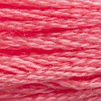 Close up of DMC stranded cotton shade 3706 Flamingo Pink