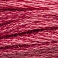 Close up of DMC stranded cotton shade 3731 Dark Hydrangea Pink