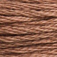 Close up of DMC stranded cotton shade 3772 Rosy Tan
