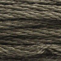 Close up of DMC stranded cotton shade 3787 Wolf Grey