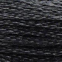 Close up of DMC stranded cotton shade 3799 Anthracite Grey