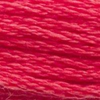 Close up of DMC stranded cotton shade 3801 Tulip Red