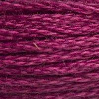 Close up of DMC stranded cotton shade 3803 Bordeaux Wine Mauve