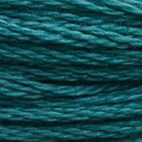 Close up of DMC stranded cotton shade 3809 Deep Turquoise