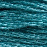 Close up of DMC stranded cotton shade 3810 Dark Turquoise