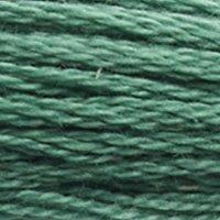 Close up of DMC stranded cotton shade 3815 Eucalyptus Green