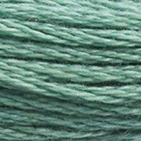 Close up of DMC stranded cotton shade 3816 Snake Green
