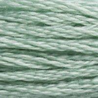 Close up of DMC stranded cotton shade 3817 Polar Tree Green