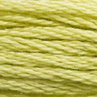 Close up of DMC stranded cotton shade 3819 Light Moss Green