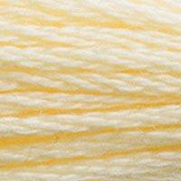 Close up of DMC stranded cotton shade 3823 Ivory