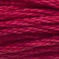 Close up of DMC stranded cotton shade 3831 Dark Raspberry