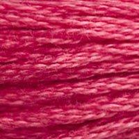 Close up of DMC stranded cotton shade 3832 Strawberry