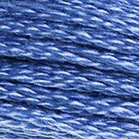 Close up of DMC stranded cotton shade 3838 Dark Lavender Blue