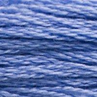 Close up of DMC stranded cotton shade 3839 Mediterranean Blue