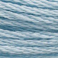 Close up of DMC stranded cotton shade 3841 Igloo Blue