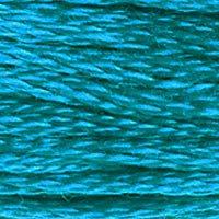 Close up of DMC stranded cotton shade 3844 Electric Blue