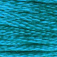 Close up of DMC stranded cotton shade 3844 Electric Blue