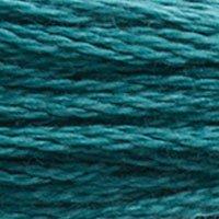 Close up of DMC stranded cotton shade 3847 Deep Teal Green
