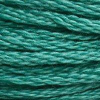 Close up of DMC stranded cotton shade 3848 Medium Teal Green