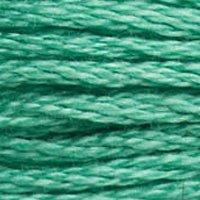 Close up of DMC stranded cotton shade 3851 Bright Green