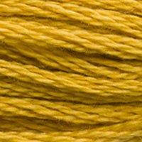 Close up of DMC stranded cotton shade 3852 Mustard Yellow
