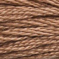 Close up of DMC stranded cotton shade 3863 Otter Brown
