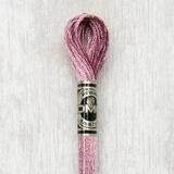 Close up of DMC stranded cotton shade 316 Pink Amethyst