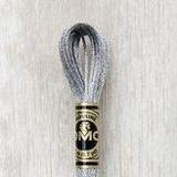 Close up of DMC stranded cotton shade 415 Pewter
