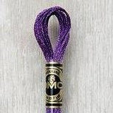 Close up of DMC stranded cotton shade 3837 Purple Ruby