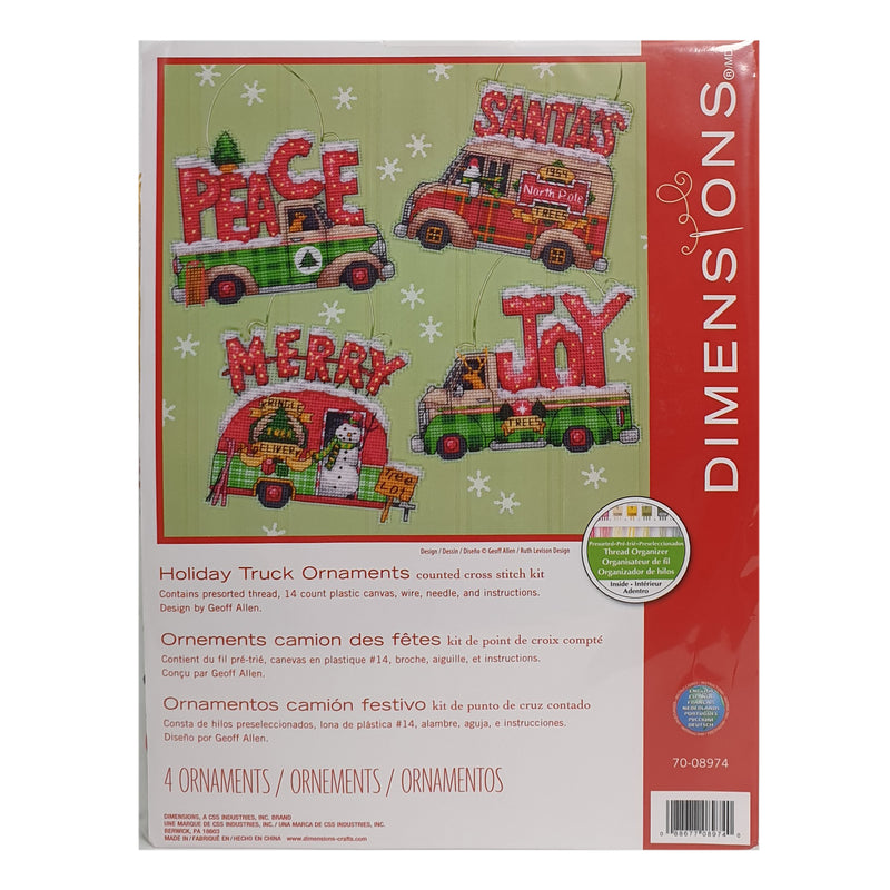 Dimensions Cross Stitch Kit - Holiday Truck Ornaments