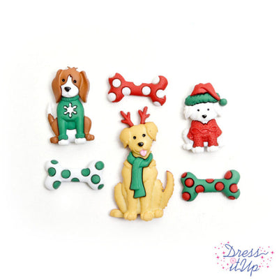 Dress It Up Embellishments - Christmas Buttons